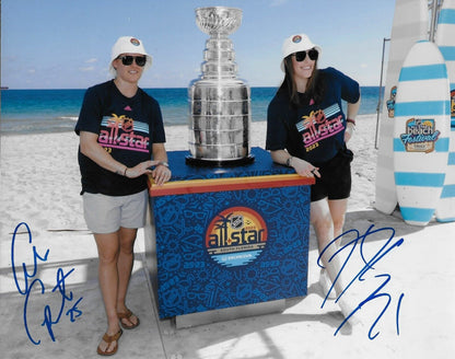 Photo 2 originale signée Alex Carpenter Hilary Knight de l'équipe américaine de hockey féminin 8x10
