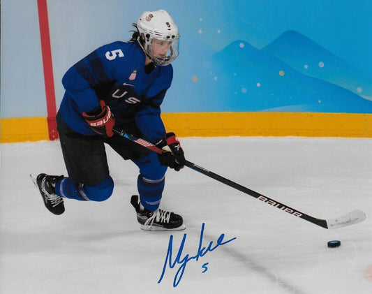 Autographed Megan Keller Team USA Womens Hockey Olympics 8x10 Photo #5 Original