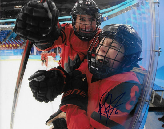 Signed Rebecca Johnston Team Canada Womens Hockey Olympics 8x10 Photo 3 Original