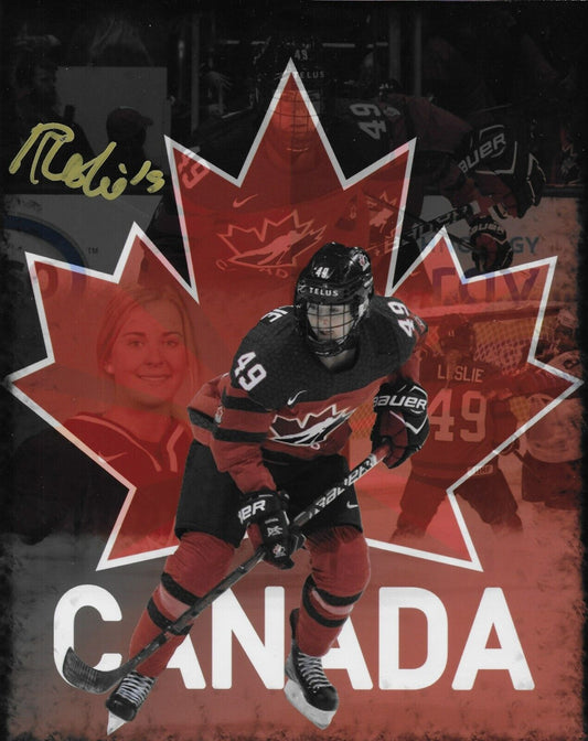 Signed Rebecca Leslie Team Canada Womens Hockey 8x10 Photo #2 Original