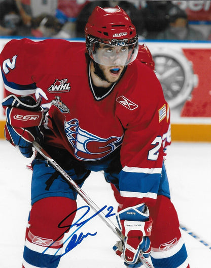 Photo autographiée 8x10 de Jared Cowen Spokane Chiefs WHL n° 1 originale
