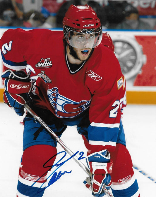 Photo autographiée 8x10 de Jared Cowen Spokane Chiefs WHL n° 1 originale