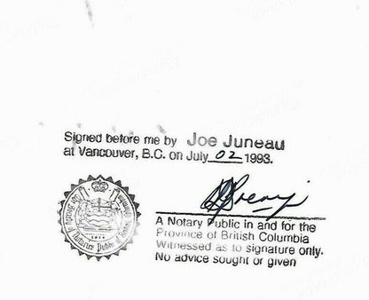 Signed Joe Juneau Boston Bruins 8x10 Photo #2 Original with Authentication