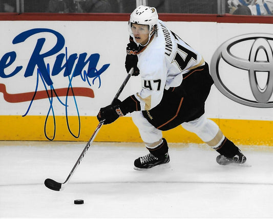 Signed Hampus Lindholm Anaheim Ducks Autographed 8x10 Photo #1 Original