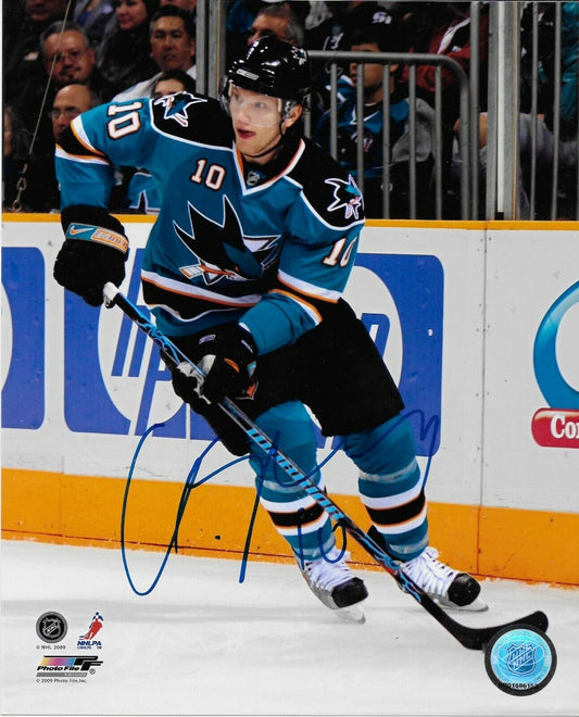 Signed Christian Ehrhoff San Jose Sharks Autographed 8x10 Photo #1 Original
