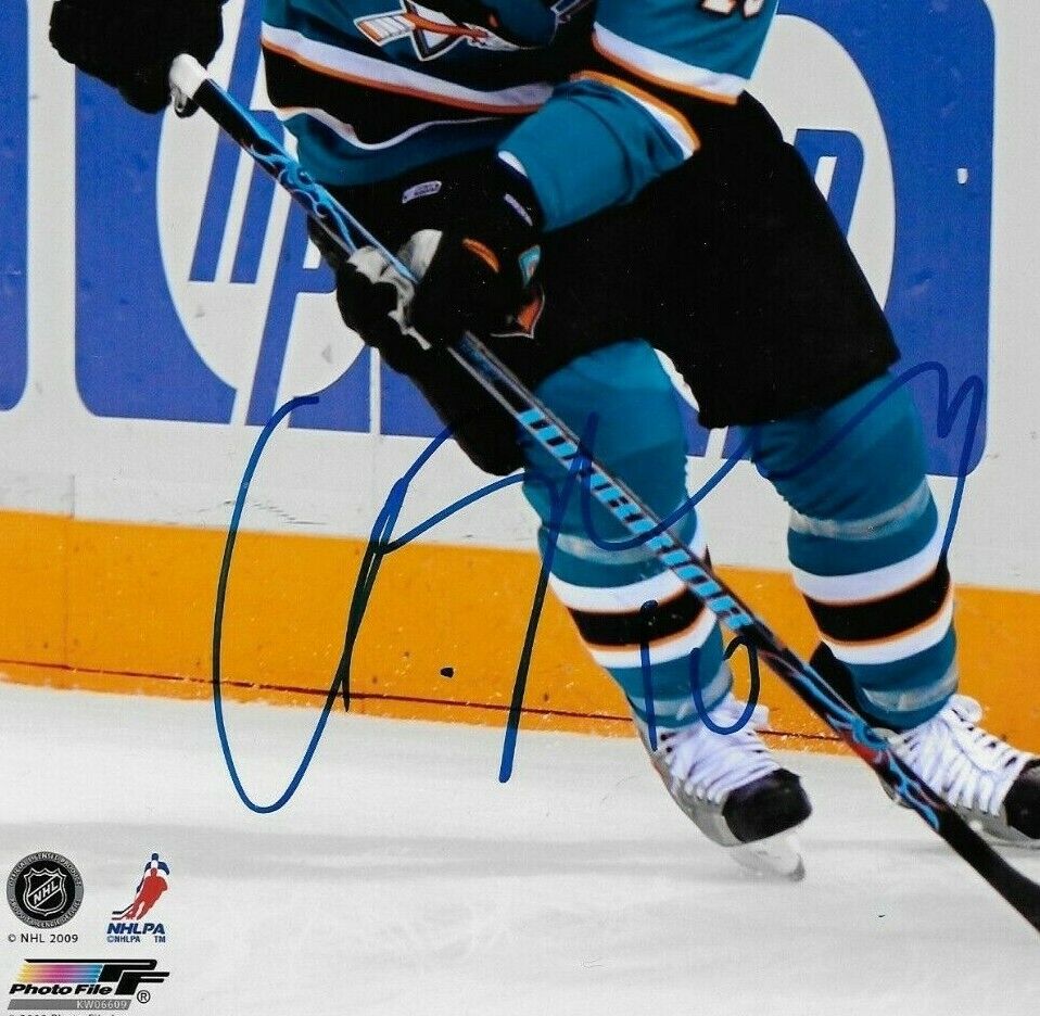 Signed Christian Ehrhoff San Jose Sharks Autographed 8x10 Photo #1 Original