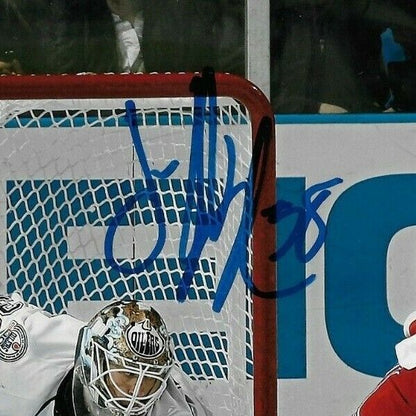 Photo autographiée 8x10 de Jeff Deslauriers des Oilers d'Edmonton #1 originale
