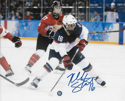 Photo 8x10 signée Kelli Stack, équipe américaine de hockey féminin aux Jeux olympiques de Vancouver 2014, n° 2