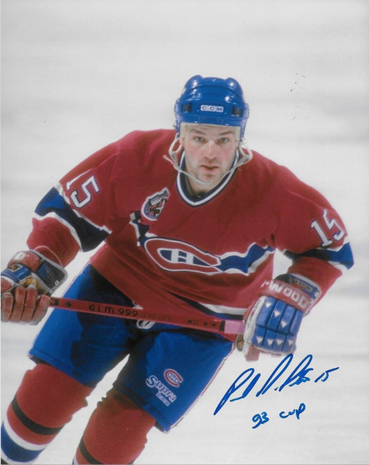 Signed Paul Dipietro Montreal Canadiens 8x10 Photo with Inscription 93 Cup