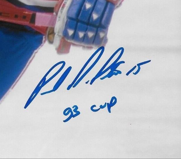 Signed Paul Dipietro Montreal Canadiens 8x10 Photo with Inscription 93 Cup