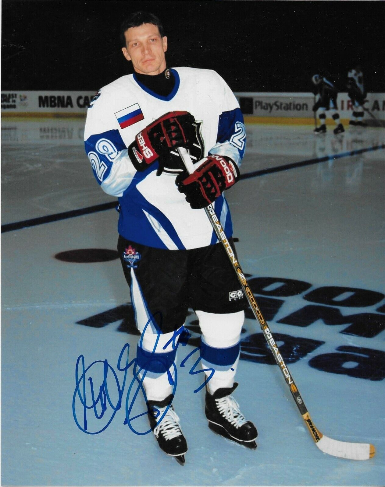 Photo autographiée 8x10 originale signée par Igor Kravchuk, All Star des Sénateurs d'Ottawa