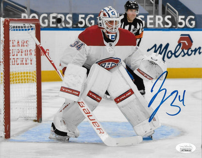Photo 8x10 signée par Jake Allen, Canadiens de Montréal, n° 25, séance privée avec JSA