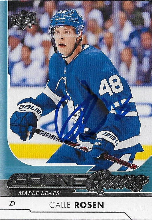 Carte de recrue Young Guns des Maple Leafs de Toronto signée Calle Rosen 2017-18