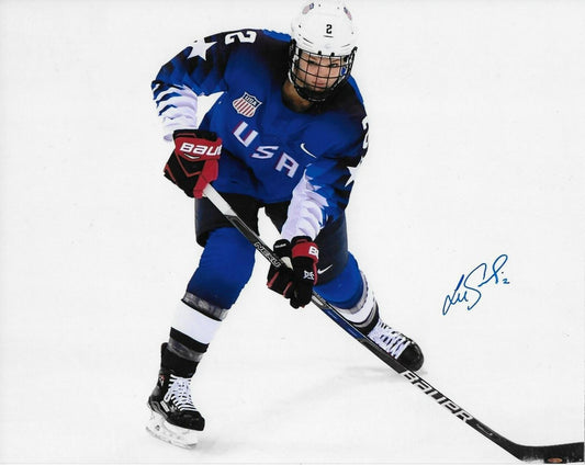 Signed Lee Stecklein Team USA Womens Hockey Olympics 8x10 Photo #5 Original