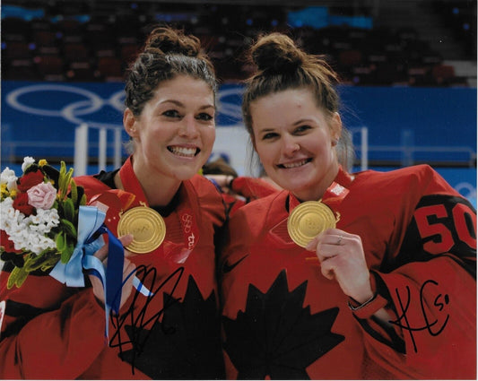 Signed Rebecca Johnston Kristen Campbell  Team Canada Womens Hockey 8x10 Photo