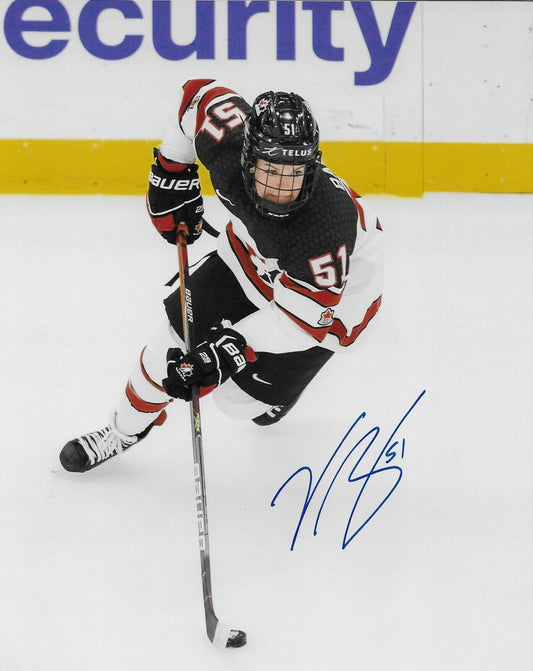 Signed Victoria Bach Team Canada Womens Hockey Olympics 8x10 Photo #10 Original