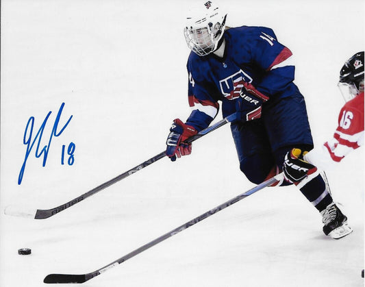 Photo 8x10 signée par Jesse Compher, équipe féminine de hockey des États-Unis de la PWHL Toronto #1