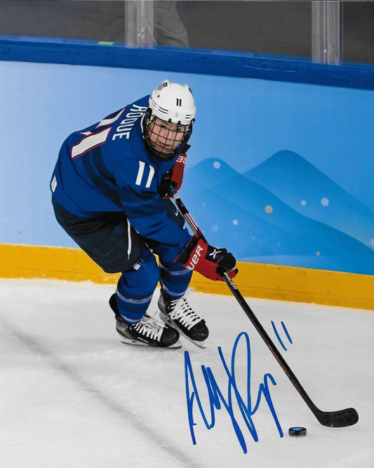 Signed Abby Roque PWHL New York Womens Team USA Hockey  8x10 Photo #1 Original