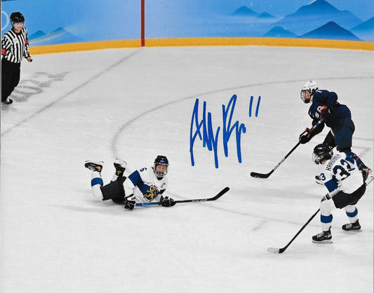 Photo originale signée Abby Roque de l'équipe féminine de hockey des États-Unis de la PWHL New York 8x10 #2