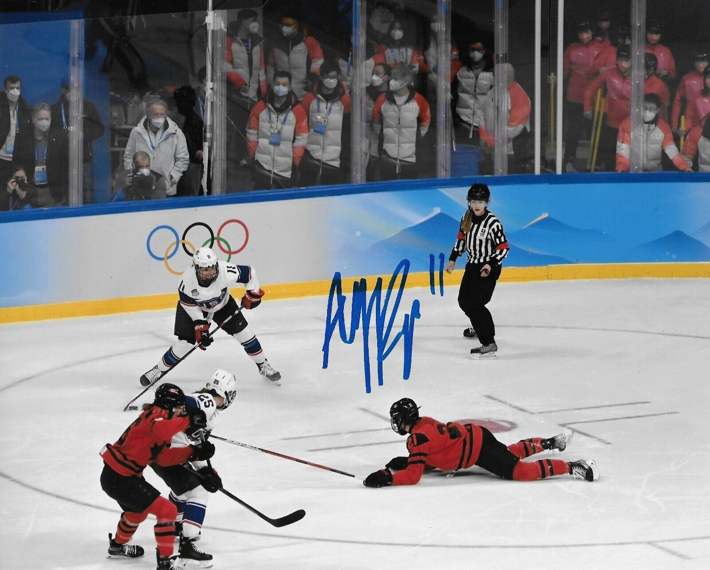 Signed Abby Roque PWHL New York Womens Team USA Hockey  8x10 Photo #3 Original