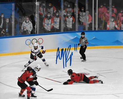 Signed Abby Roque PWHL New York Womens Team USA Hockey  8x10 Photo #3 Original