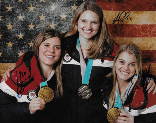 Signed Hannah Brandt Lee Stecklein Emily Pfalzer PWHL Womens Hockey 8x10 Photo