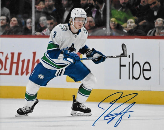 Photo autographiée 8x10 signée Jack Rathbone Vancouver Canucks #1 Original