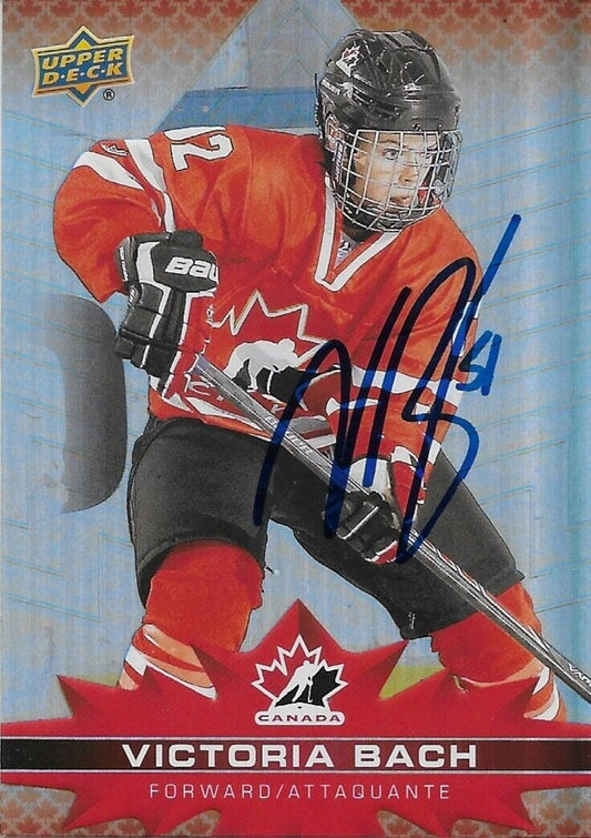 Signed Victoria Bach 2021/22 Upper Deck Tim Hortons Card #82 Original