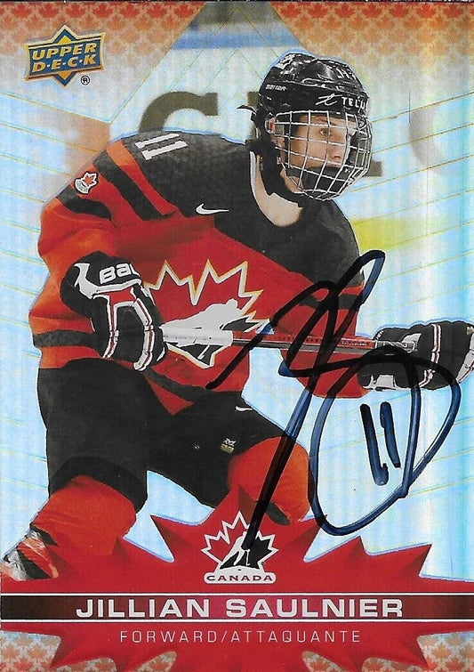 Carte Tim Hortons Upper Deck 2021/22 signée Jillian Saulnier #84 Original