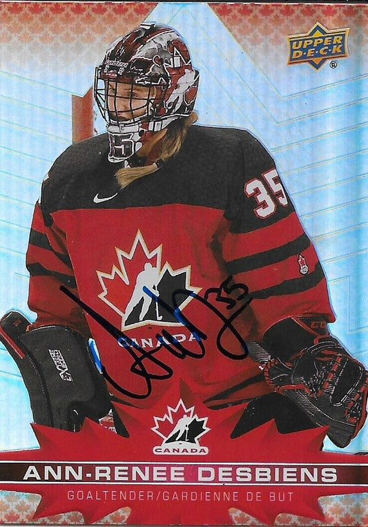 Signed Ann Renee Desbiens 21/22 Upper Deck Tim Hortons Card #85 Original