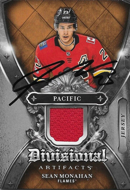Signed Sean Monahan 2018/19 Pacific Artifacts Game Jersey  Calgary Card  # DA-SM