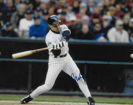 Photo autographiée 8x10 signée Mike Lansing Colorado Rockies #4 Original