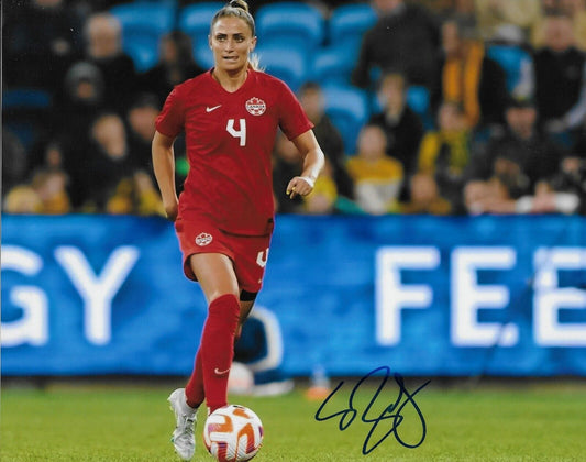 Signed Shelina Zadorsky Team Canada Womens Soccer 8x10 Photo #3 Original