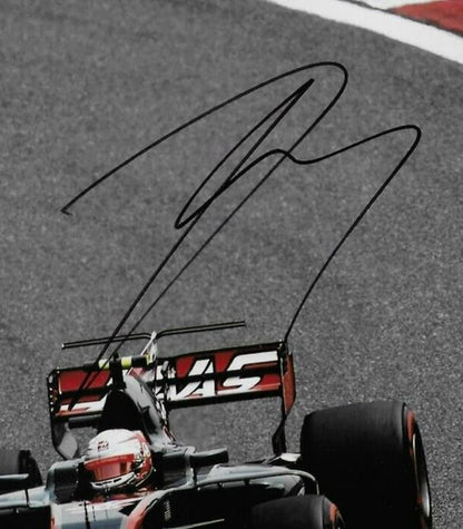 Photo 8x10 signée Kevin Magnussen Formule 1 Haas Racing #9 2018 Original