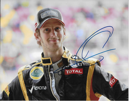 Photo dédicacée 8x10 de Romain Grosjean Formule 1 Haas Racing #5 Original