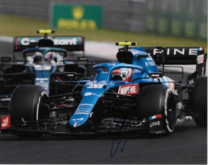 Photo 8x10 signée Esteban Ocon Formule 1 Alpine Racing #19 2023 Original