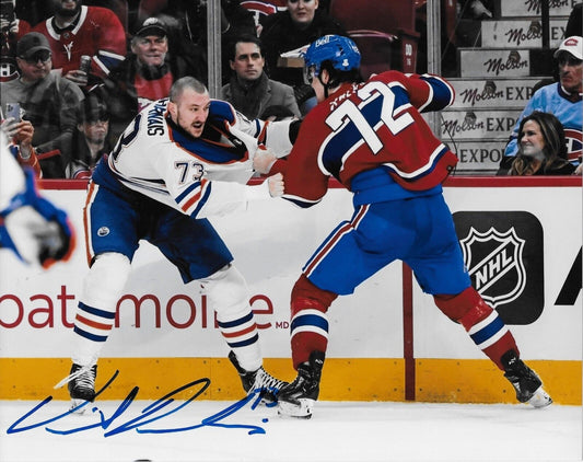 Signed Vincent Desharnais Edmonton Oilers Autographed 8x10 Photo #2 Original