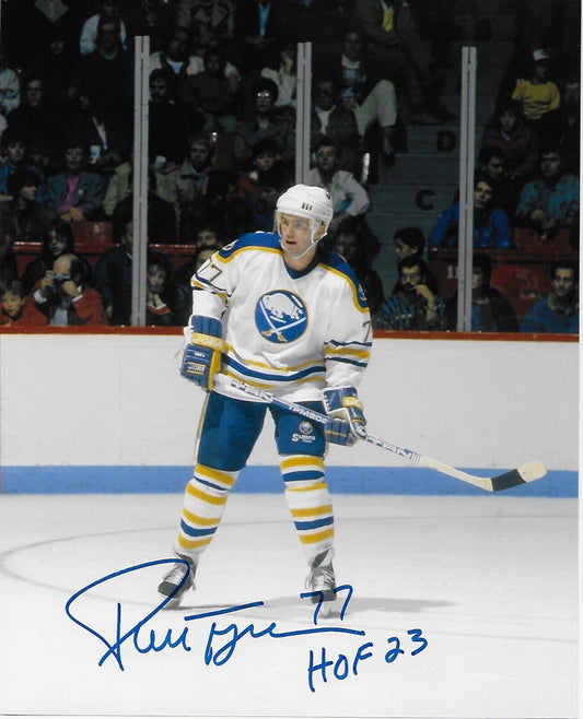 Signed Pierre Turgeon Buffalo Sabres 8x10 Photo #3 Inscribed with HOF 23