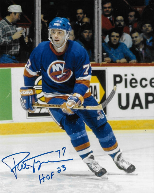 Signed Pierre Turgeon New York Islanders 8x10 Photo #9 Inscribed with HOF 23