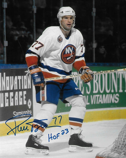Signed Pierre Turgeon New York Islanders 8x10 Photo #8 Inscribed with HOF 23