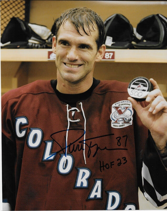 Signed Pierre Turgeon Colorado Avalanche 8x10 Photo #13 Inscribed with HOF 23