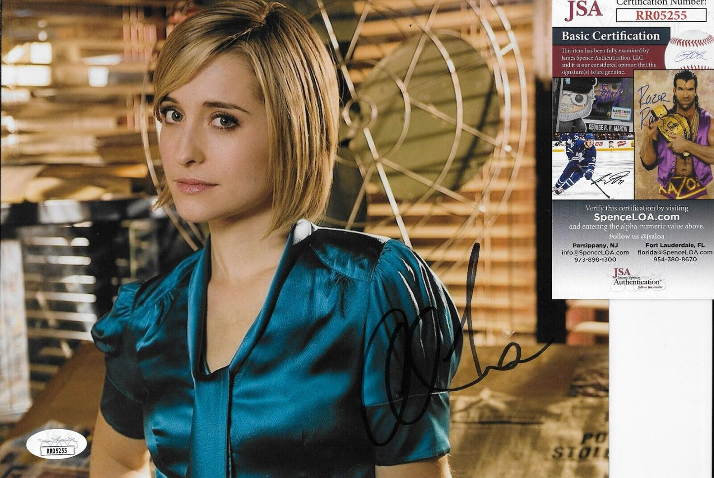 Photo autographiée de l'actrice Alison Mack Smallville 8x10 #1 Original