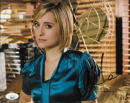 Photo autographiée de l'actrice Alison Mack Smallville 8x10 #1 Original