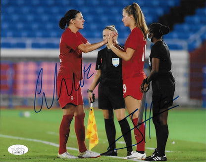 Signed Christine Sinclair Jordyn Huitema Soccer Tokyo Olympics 8x10 Photo w JSA