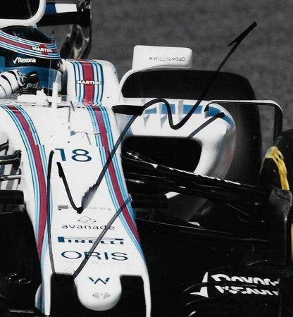 Signed Lance Stroll Williams Martini Racing Formula 1 8x10 Photo w SMALL SMUDGE