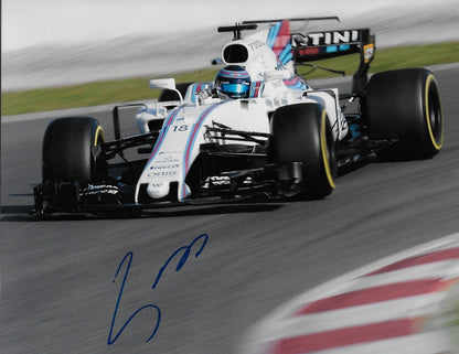 Photo originale signée Lance Stroll Williams Martini Racing Formule 1 8x10 #3