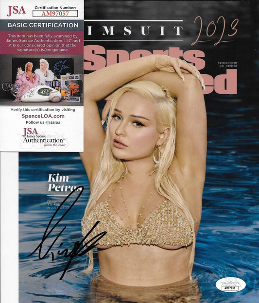 Photo 8x10 signée Kim Petras Sports Illustrated n°1 avec authentification JSA