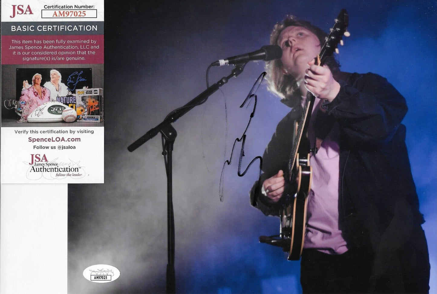 Photo 8x10 autographiée de Lewis Capaldi n°2 originale avec authentification JSA