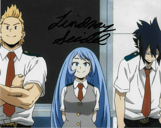 Signed Lindsay Seidel Voice Actress My Hero Academia 8x10 Photo #2 Original