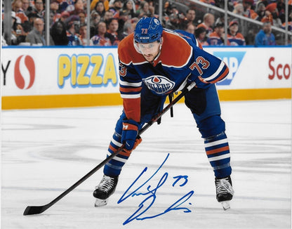 Signed Vincent Desharnais Edmonton Oilers Autographed 8x10 Photo #1 Original
